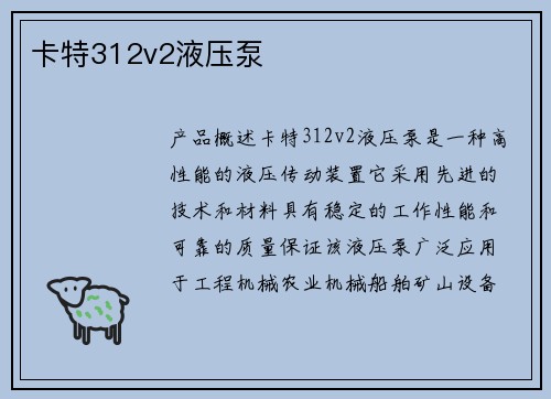 卡特312v2液压泵