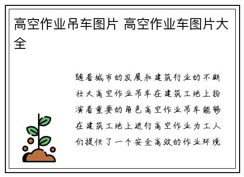 高空作业吊车图片 高空作业车图片大全